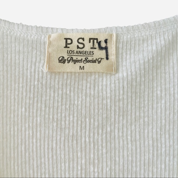 PST Los Angeles by Project Social T Washed American Flag Print Ribbed Tank Top - Picture 3 of 3